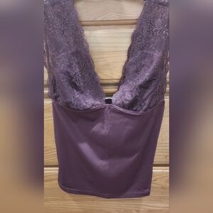 Intimitly by Free People Lace Trim Plum Tank